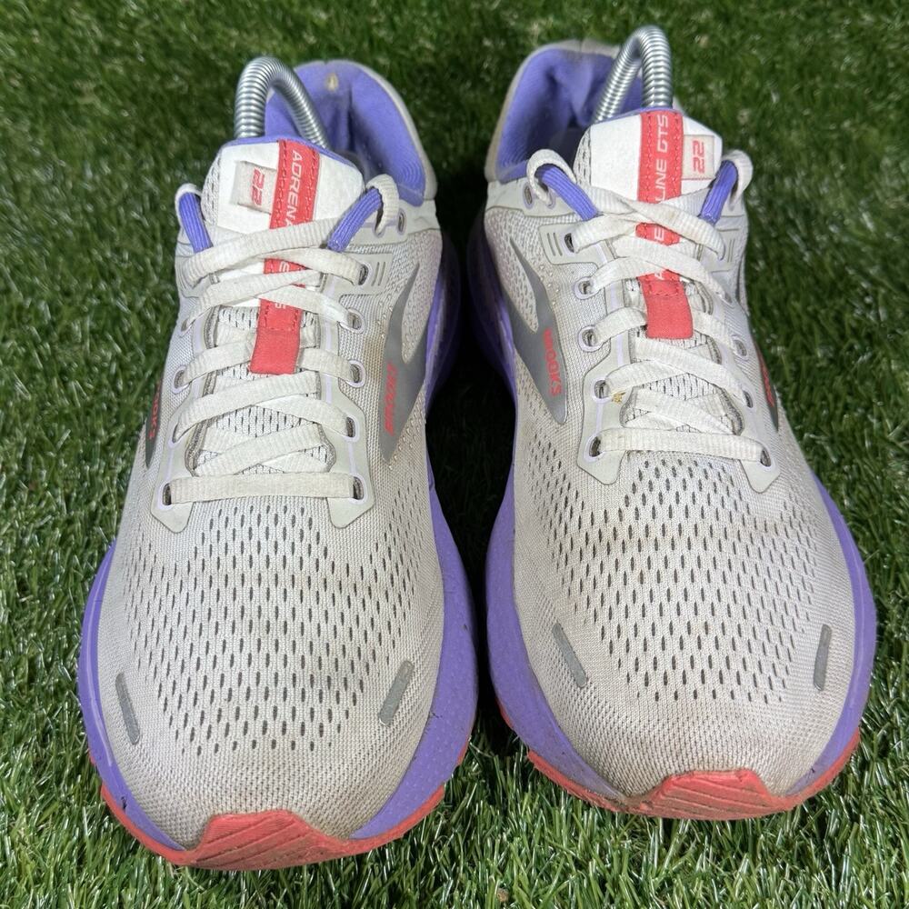 Brooks Adrenaline GTS 22 Running Shoes Women White Purple Athletic Sneakers 10 - Picture 3 of 8